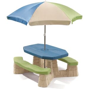 Zoomie Kids Step2 Picnic Table with Umbrella Aqua green 103.5 H x 182.9 W cm