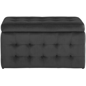 Canora Grey Francina 72Cm Wide Velvet Tufted Rectangle Solid Colour Storage Ottoman with Storage Black 40cm H X 72cm W X 42cm D