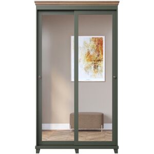 ClassicLiving Sliding Door Wardrobe in Green & Oak Lefkas - Abbilyn 54 W120cm Green 216cm H X 120cm W X 50cm D