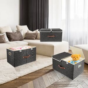 Ebern Designs Storage Boxes Box black 30.0 H x 55.0 W x 33.0 D cm