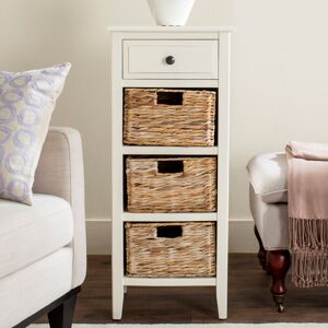 17 Stories Silverview 4 Drawer 38Cm W Solid Wood Combi Chest Distressed White