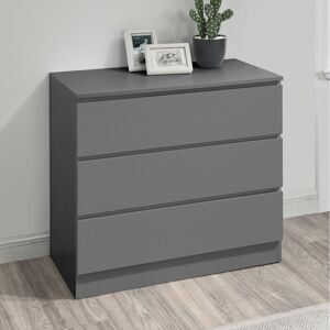 17 Stories Marqita 3 Drawer 80cm W Chest of Drawers Grey 195.58cm H X 203.2cm W X 101.6cm D