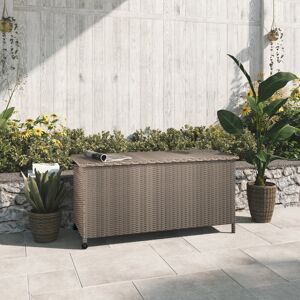 Blue Elephant Outdoor 408.8L Large Wicker Storage Box With Lid Brown 55.25cm H X 132.7cm W X 69.22cm D