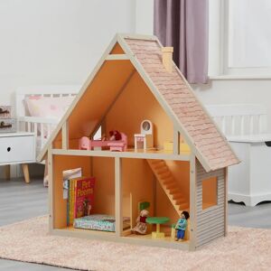 Zoomie Kids Kids Chalet Dolls House Bookcase brown 80.0 H x 77.0 W x 32.0 D cm