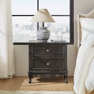 Ophelia & Co. 61cm W Solid + Manufactured Wood Bedside Table Charcoal 61cm H X 61cm W X 41cm D