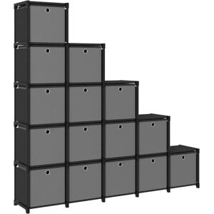Symple Stuff Aras 16 Piece 175.5cm 15 Shelf Shelving Unit Set Black 175.5cm H X 103cm W X 30cm D