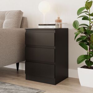 17 Stories 3 Drawer Wooden Bedroom Chest Cabinet Black 61.5cm H X 40cm W X 35cm D
