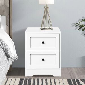 Marlow Home Co. Jene 2 Drawer Bedside Table White 50cm H X 39cm W X 39cm D