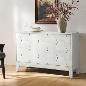 George Oliver Sara Mid-Century 45" Sideboard With Solid Wood Legs White 76.2cm H X 114.94cm W X 40.01cm D