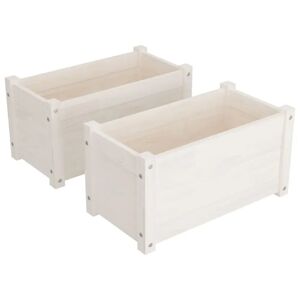 Dakota Fields Garden Planters Solid Pinewood white 31.0 H x 60.0 W x 31.0 D cm