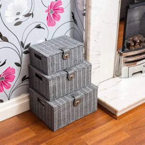 17 Stories 3 Piece Plastic Storage Box Set gray 18.5 H x 36.0 W x 28.0 D cm