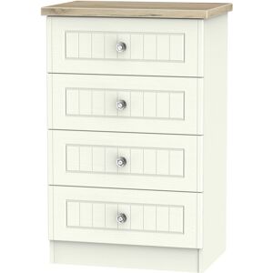 17 Stories Fully Assembled Zenfield 4 Drawer Chest Cream Ash/Bordeaux Oak 88.5cm H X 58cm W X 41.5cm D