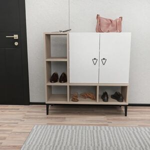 Corrigan Studio Platin Shoe Storage Cabinet white 100.0 H x 100.0 W x 35.0 D cm