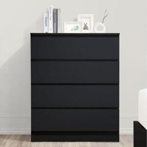 17 Stories Marqita 4 Drawer 80Cm W Chest of Drawers Black 99cm H X 80cm W X 40cm D