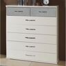 Wimex Duo 7 Drawer Chest brown/gray/white 106.0 H x 90.0 W x 40.0 D cm