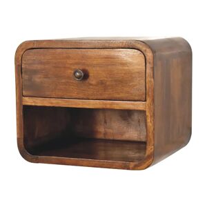 Union Rustic Mini Curved Chestnut Wall Mounted Bedside With Open Slot brown 25.0 H x 30.0 W x 25.0 D cm