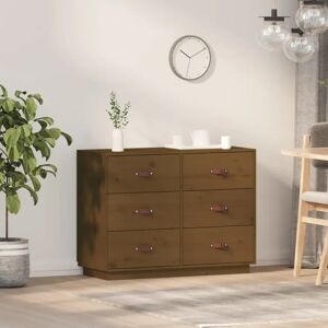 Ebern Designs Leonord 100 Cm Wide Pine Solid Wood Sideboard brown 75.0 H x 100.0 W x 40.0 D cm