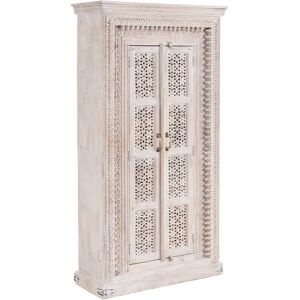 Fleur De Lis Living Jax 2 Door Wardrobe brown/white 190.0 H x 100.0 W x 40.0 D cm