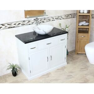 Brayden Studio Rodger 1000mm Free-standing Single Vanity Unit white/black 80.0 H x 100.0 W x 50.0 D cm