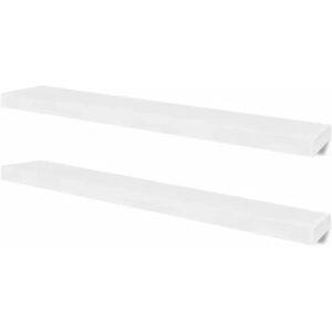 Symple Stuff 2 Piece Wall Shelf Set brown/white 3.8 H x 100.0 W x 20.0 D cm