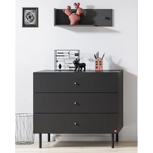 Hashtag Home Karter 3 Drawer Chest black 84.1 H x 100.0 W x 55.4 D cm