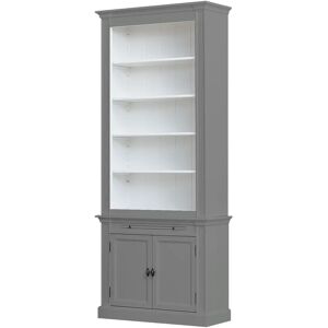 Rosalind Wheeler Beven Bookcase gray/white 240.0 H x 100.0 W x 40.0 D cm