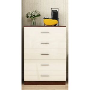 Ebern Designs Breagh 5 Drawer 70cm W Chest Of Drawers brown/white 100.0 H x 70.0 W x 40.0 D cm