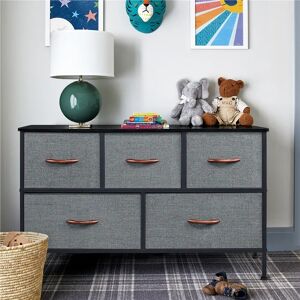 Rebrilliant Ossu 5 Drawer 100Cm W Chest Of Drawers gray 60.0 H x 100.0 W x 30.0 D cm