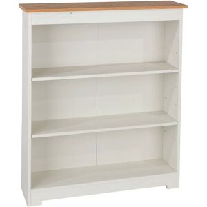 Brambly Cottage Bookcase, 3 Shelf Bookcase, Soft White Painted and Oak Veneer Effect Top brown/white 100.0 H x 80.0 W x 21.5 D cm