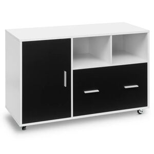 Ebern Designs Demi -Elise 1 Door 2 Drawer Filing Storage Cabinet black/brown/white 66.0 H x 100.0 W x 40.0 D cm