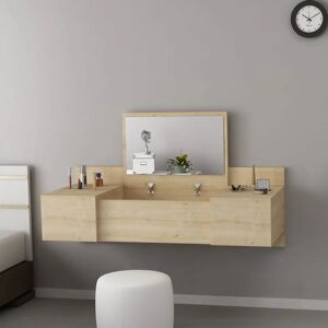 Hykkon Amaia Dressing Table with Mirror brown 100.0 H x 33.0 W x 39.1 D cm