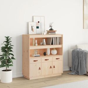 Latitude Run Highboard 100 x 40 x 108.5 cm Solid Wood Pine brown 108.5 H x 100.0 W x 40.0 D cm