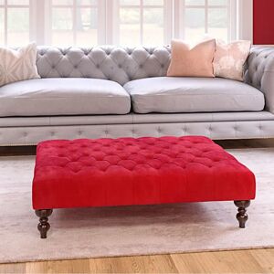 Rosalind Wheeler Ainura 100Cm Wide Velvet Tufted Rectangle Cocktail Ottoman red 30.0 H x 100.0 W x 60.0 D cm