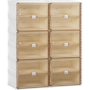 HOMCOM 20 Pair Shoe Storage Cabinet brown/white 100.0 H x 80.0 W x 34.0 D cm