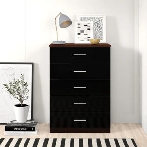 Zipcode Design Eva 5 Drawer 70Cm W Chest Of Drawers black 100.0 H x 70.0 W x 40.0 D cm