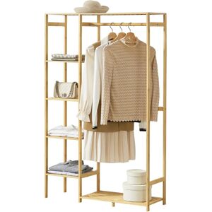 Rebrilliant Coat stand Eurajoki 139 x 100 x 40cm natural bamboo brown 145.0 H x 100.0 W x 40.0 D cm