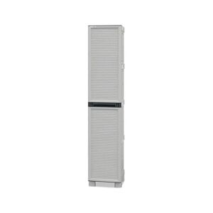 WFX Utility Multipurpose Wardrobe For Outdoor Or Indoor Use, 1 Door Cabinet And 3 Polypropylene Shelves, 100% Made In Italy, 35X39h172 Cm, Light Gray Color 35.0 H x 172.0 W x 39.0 D cm