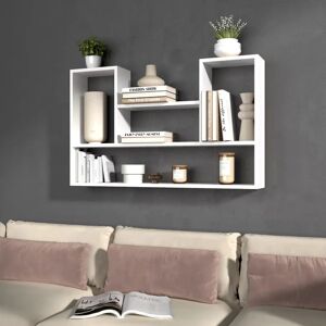 Latitude Run Huntingburg 5 Piece Accent Shelf brown/white 60.0 H x 100.0 W x 16.0 D cm