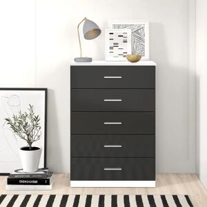 Zipcode Design Eva 5 Drawer 70Cm W Chest Of Drawers gray/white 100.0 H x 70.0 W x 40.0 D cm