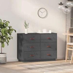 Ebern Designs Leonord 100 Cm Wide Pine Solid Wood Sideboard gray 75.0 H x 100.0 W x 40.0 D cm