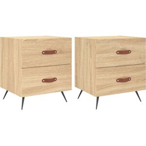 Vidaxl Bedside Cabinets 2 Pcs 40X35x47.5 Cm Engineered Wood Sonoma Oak 47.5cm H X 40cm W X 35cm D