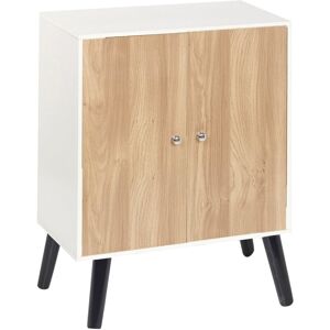17 Stories Rachal Bookcase White/Oak/Black 80cm H X 60cm W X 30cm D