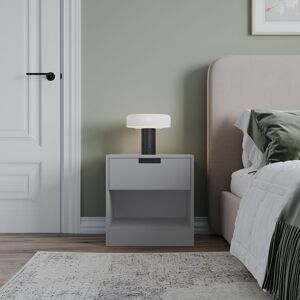 17 Stories 1 Drawer Bedside Table Nightstand Shelf Cabinet Storage Unit Bedroom Furniture Gray 46.5cm H X 45cm W X 35cm D