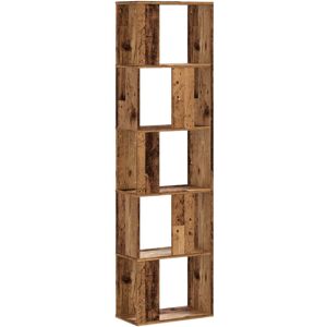 Borough Wharf Book Cabinet/Room Divider Artisian Oak 80X24x186 Cm Old Wood (5 Shelves) 162.5cm H x 45cm W x 23.5cm D
