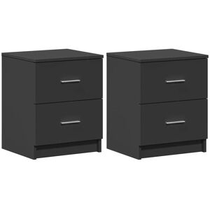 Alpen Home Bedside Cabinets 2 Pcs With 2 Drawers 40X36x50 Cm Black 50cm H X 40cm W X 36cm D