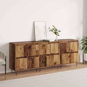 Alpen Home Sideboards 3 Pcs Artisan Oak 180 X 35 X 70 Cm Engineered Wood Old Wood 70cm H X 180cm W X 35cm D