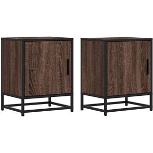 Union Rustic Bedside Cabinets 2 Pcs 40X31x50 Cm Engineered Wood And Metal Brown oak 50cm H X 40cm W X 31cm D