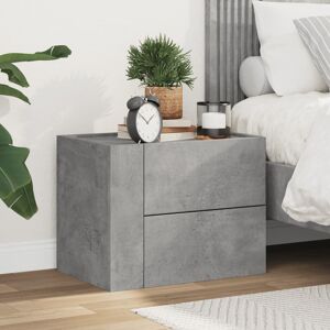 17 Stories Wall-Mounted Bedside Cabinet 45X30x35 Cm Concrete Grey 35cm H X 45cm W X 30cm D