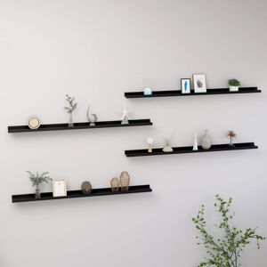 17 Stories Gracelinn 4 Piece Floating Shelf Black 3cm H x 115cm W x 9cm D