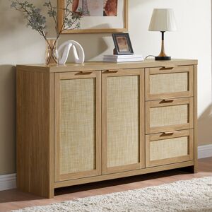 17 Stories Dearbhaile 129.5 Cm Wide 3 Drawer Accent Natural Oak 83.1cm H X 129.5cm W X 39.1cm D